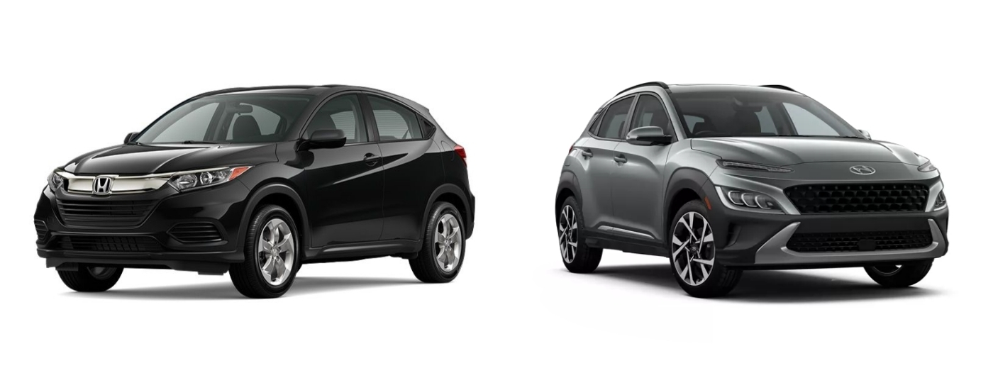 Black 2022 Honda HR-V LX vs grey 2022 Hyundai Kona