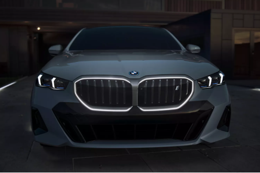 Gray BMW i5 parked