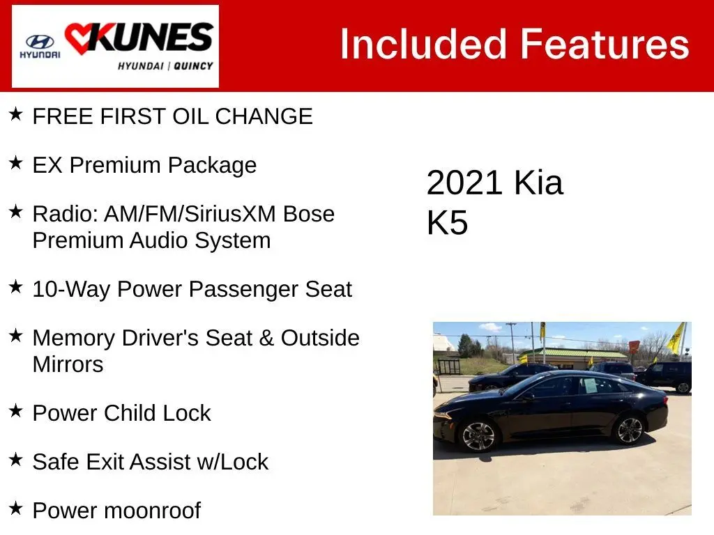 Used 2021 Kia K5 EX with VIN 5XXG34J22MG061299 for sale in Quincy, IL