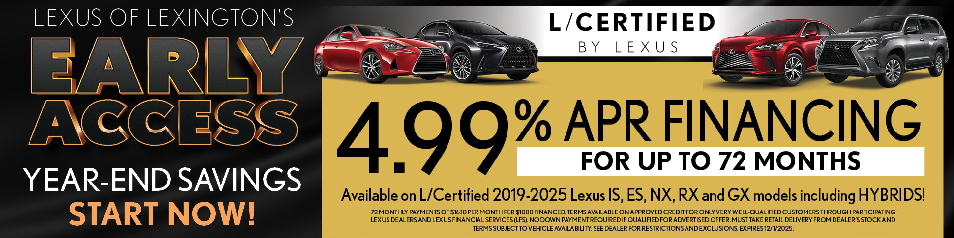 L/CERTIFIED - 4.99% FINANCING