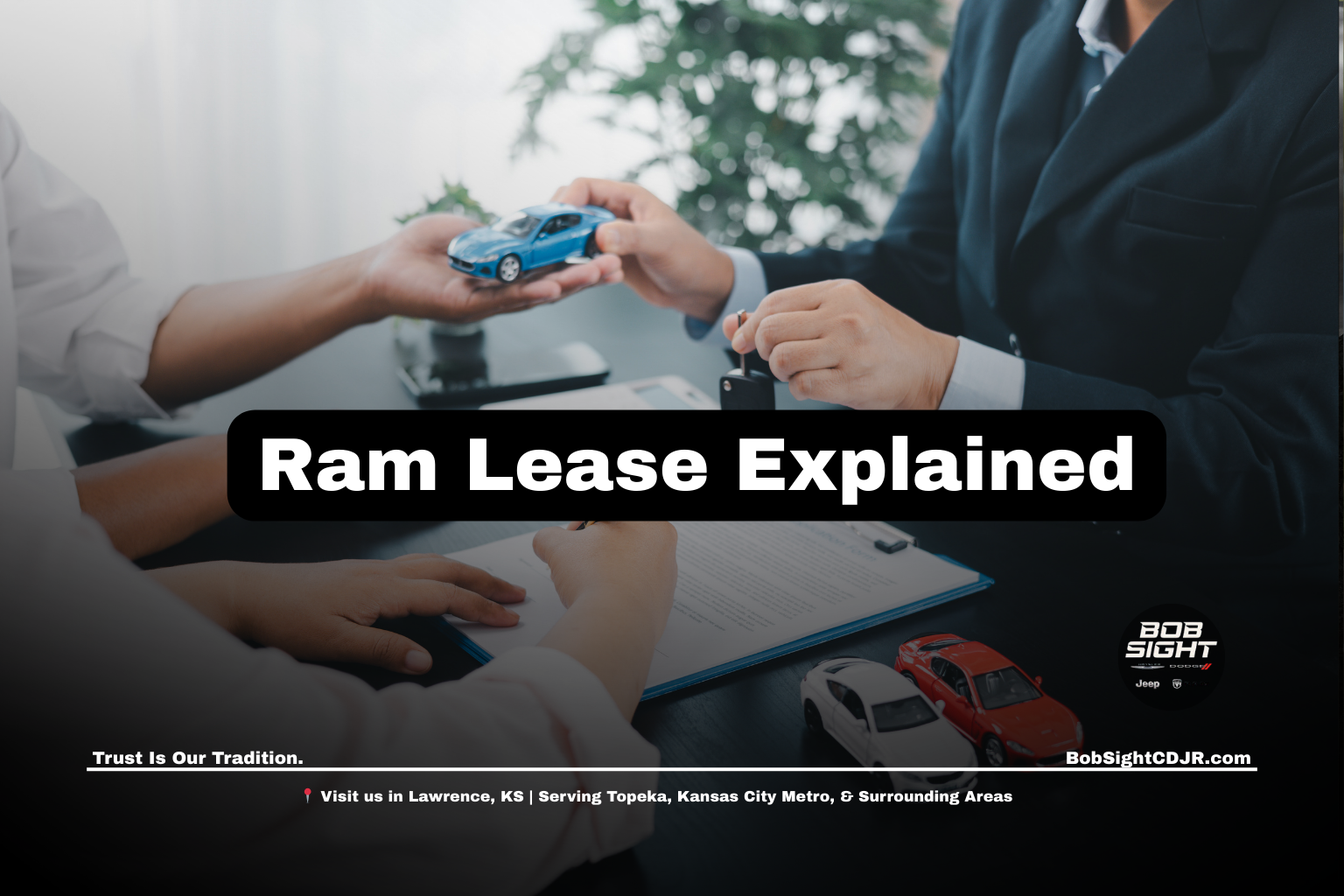 Ram dealer in Lawrence KS explaining lease options for Kansas City Metro truck drivers