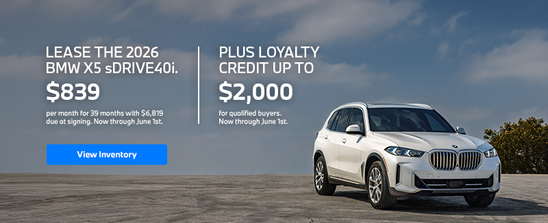 2026 X5 lease starting at $839 per month for 39 months