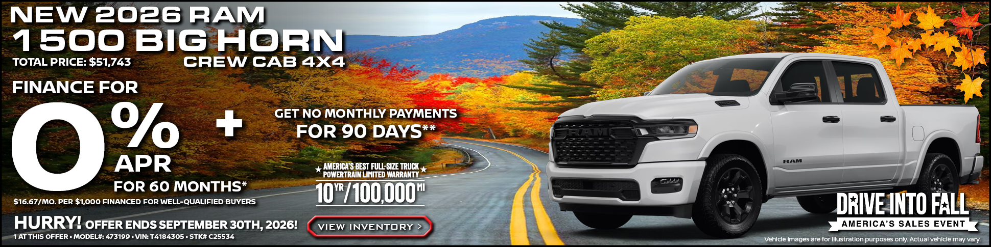 NEW 2026 RAM 1500 BIG HORN CREW CAB 4X4