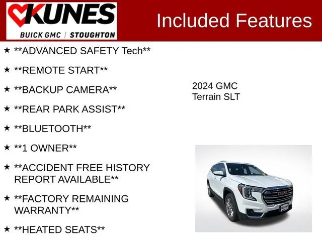 Used 2024 GMC Terrain SLT with VIN 3GKALVEG6RL187344 for sale in Stoughton, WI