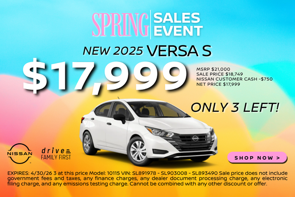 2026 Versa S $17999 offer