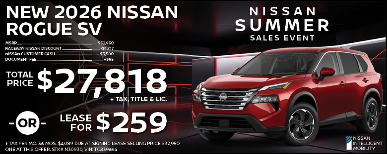 New 2026 Nissan Rogue Lease Offer