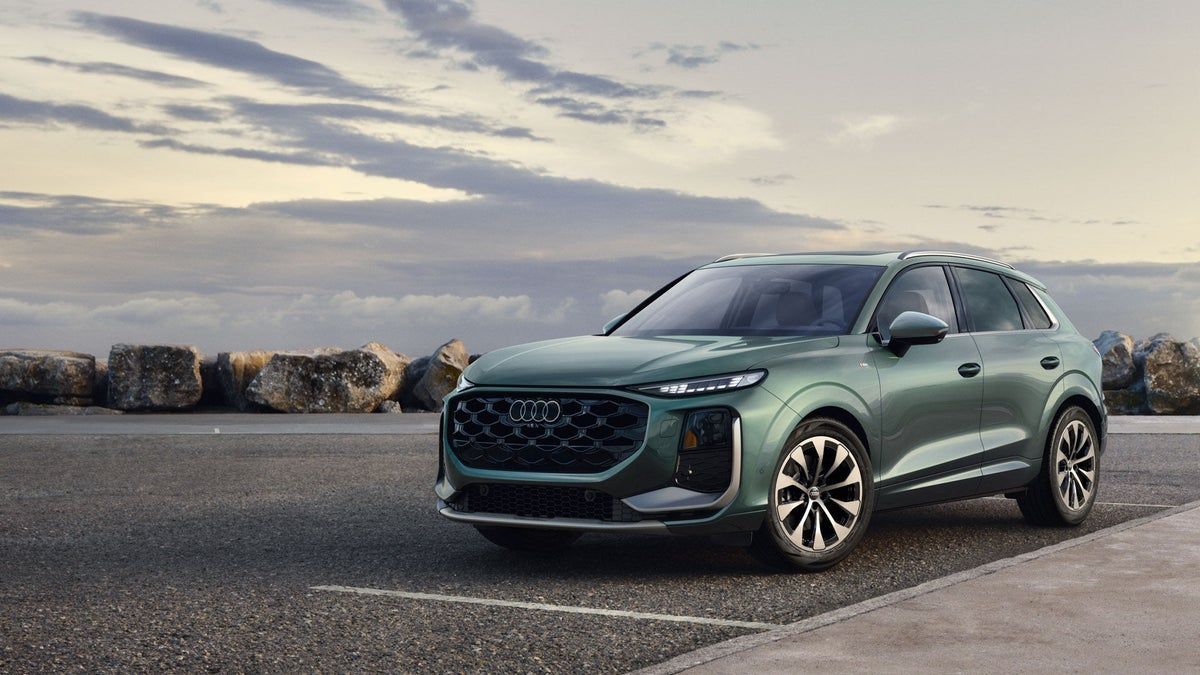 Front three-quarter view of the all-new 2026 Audi Q3 compact luxury SUV