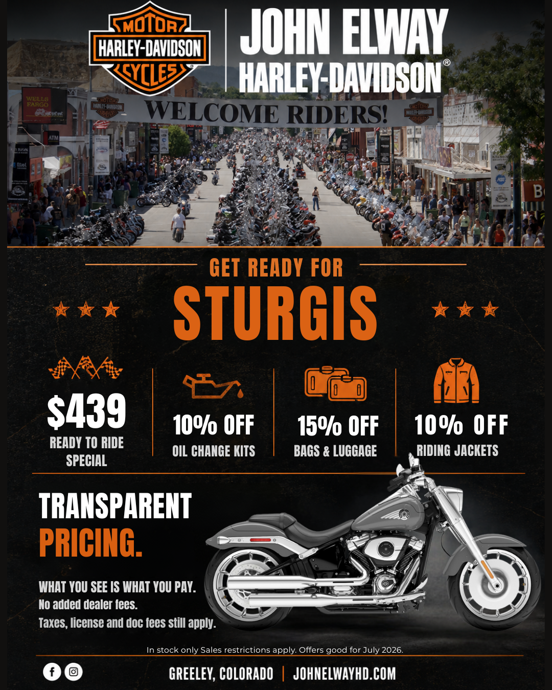 Get ready for sturgis at john elway harley-davidson