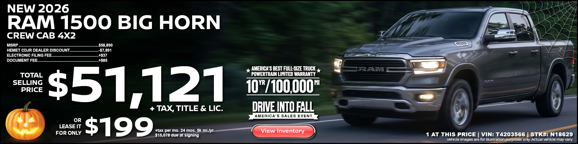 NEW 2026 RAM 1500 BIG HORN CREW CAB 4X2