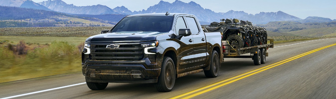 2025 Chevrolet Silverado Exterior Driver Side Front Profile while Towing