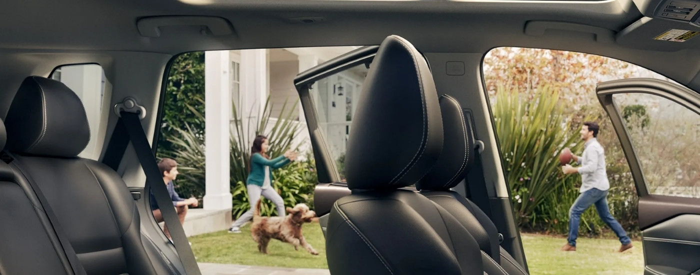 Black leather seats in a 2023 Nissan Rogue