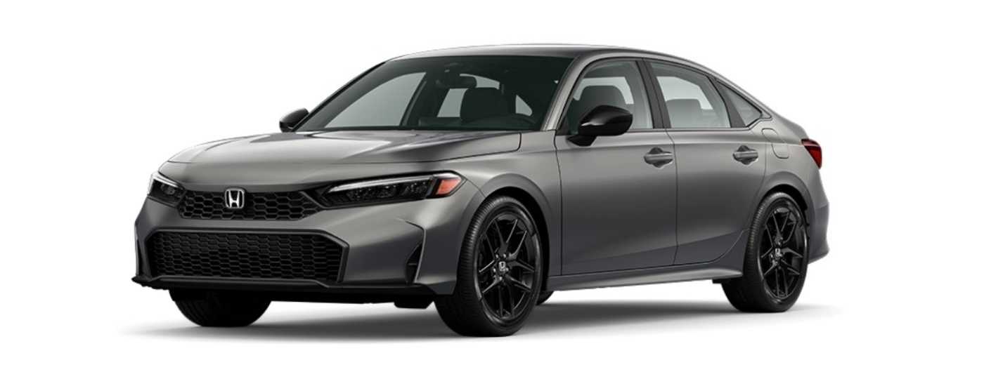 Grey 2025 Honda Civic Sport angled left