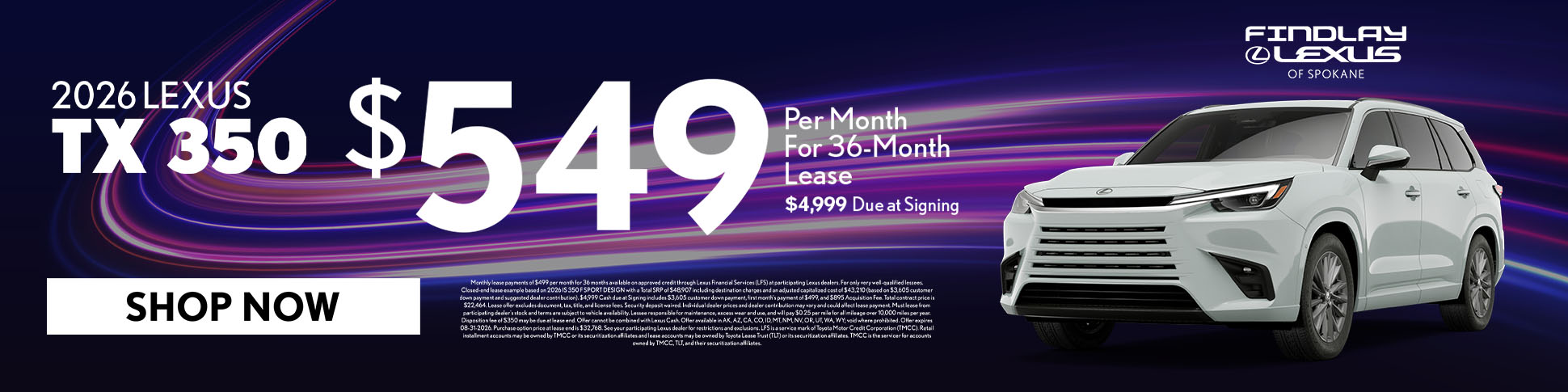$549 Lease 2026 TX 350