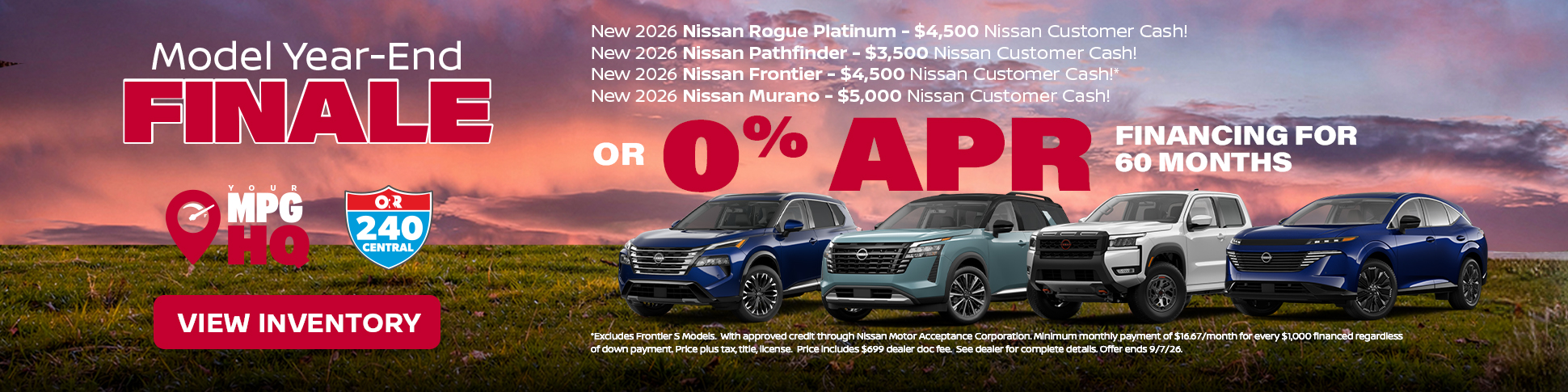 0% on New Nissan Models