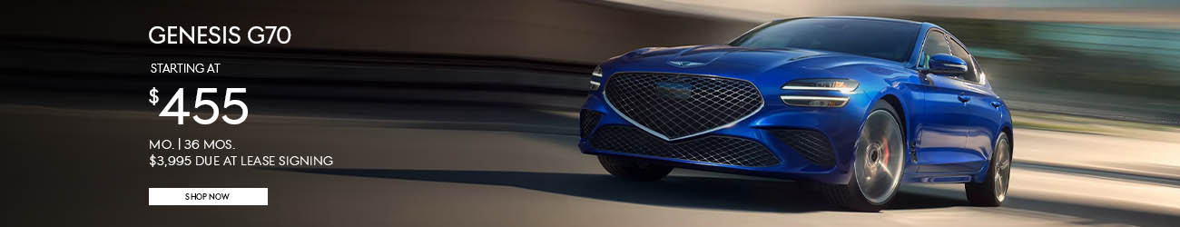 Lease a Genesis G70 for $455 per month for 36 months with $3995 due at signing 