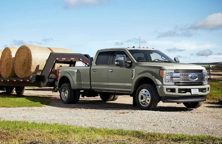 side view of a tan 2021 Ford Super Duty