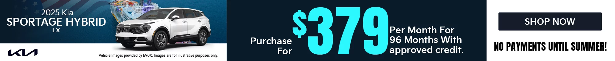 2025 Kia Sportage Hybrid LX   Purchase for $379 per month for 96 months with approved credit.
