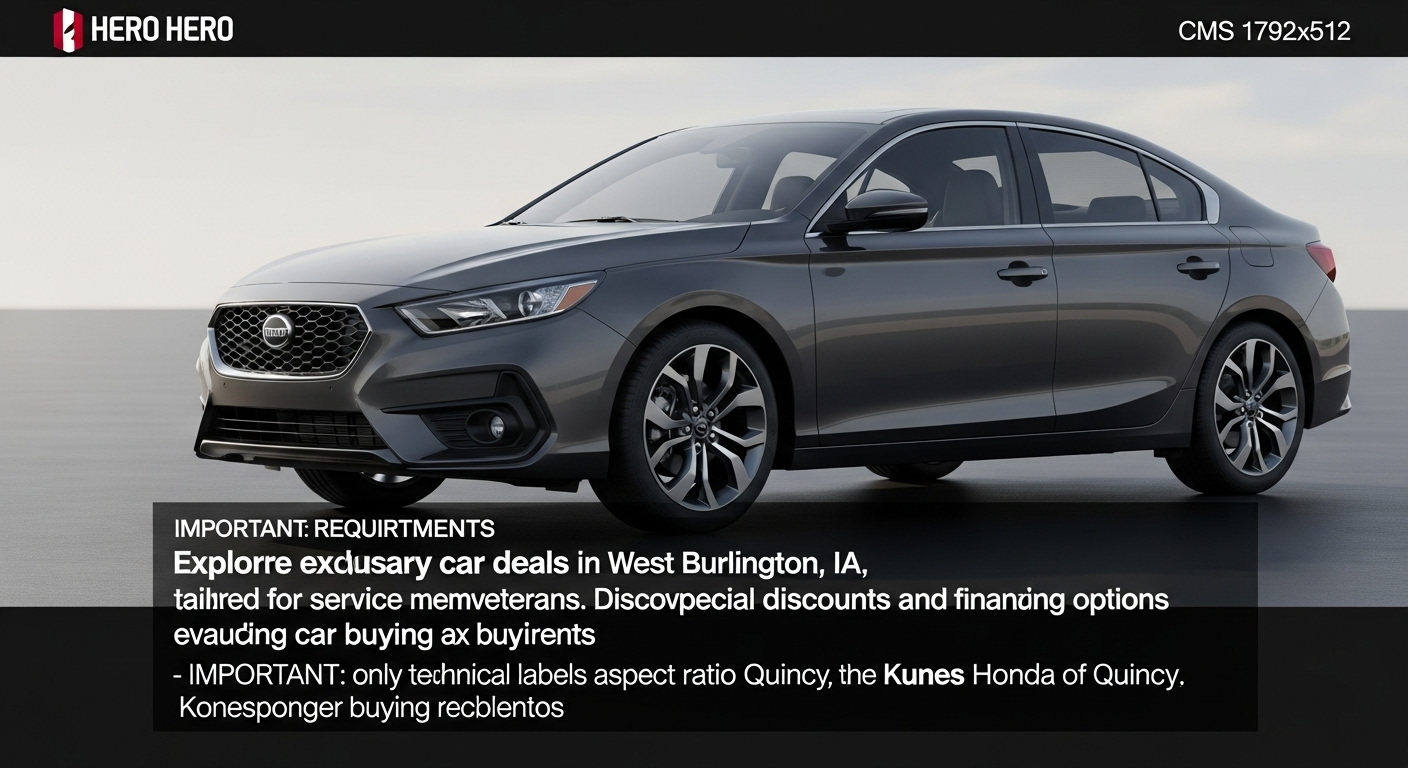 Explore exclusive military car deals in West Burlington, IA, tailored for service members and veterans. Discover special discounts and financing options at Kunes Honda of Quincy, ensuring a rewarding car buying experience.