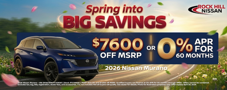 Rock Hill Nissan April Incentive