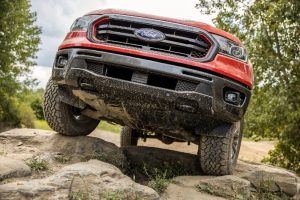 front end of a red 2021 Ford Ranger