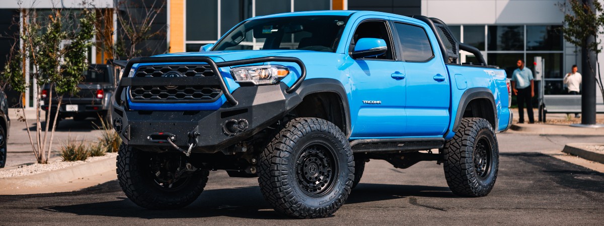 Custom Blue Toyota Tacoma Exterior Driver Side Front Profile