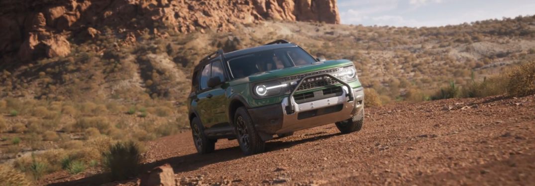 Green 2025 Ford Bronco Sport with Sasquatch Package on Desert Trail