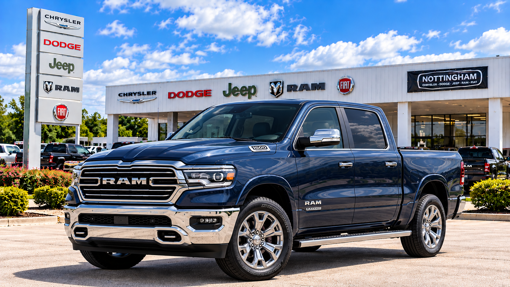 Blue RAM 1500 Laramie for sale at Bonham Chrysler in Bonham, Texas