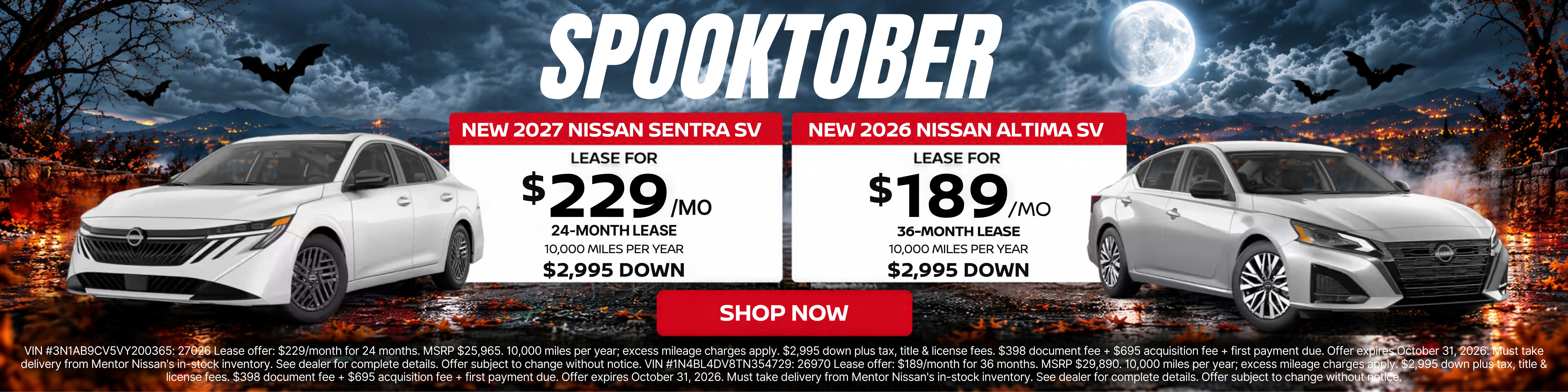 MY26 Nissan Sentra/Altima Spooktober