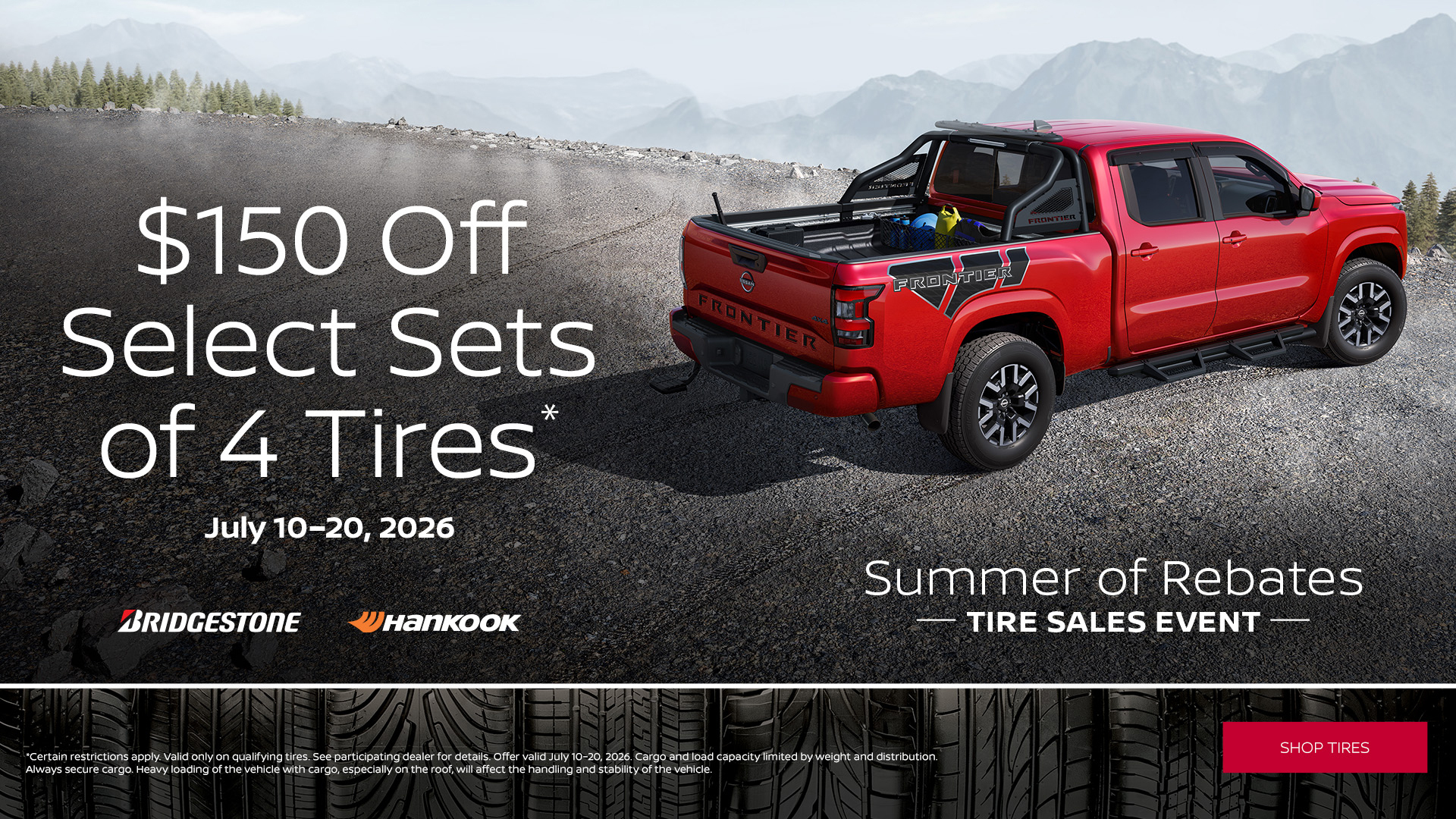$150 off select sets of 4 tires
