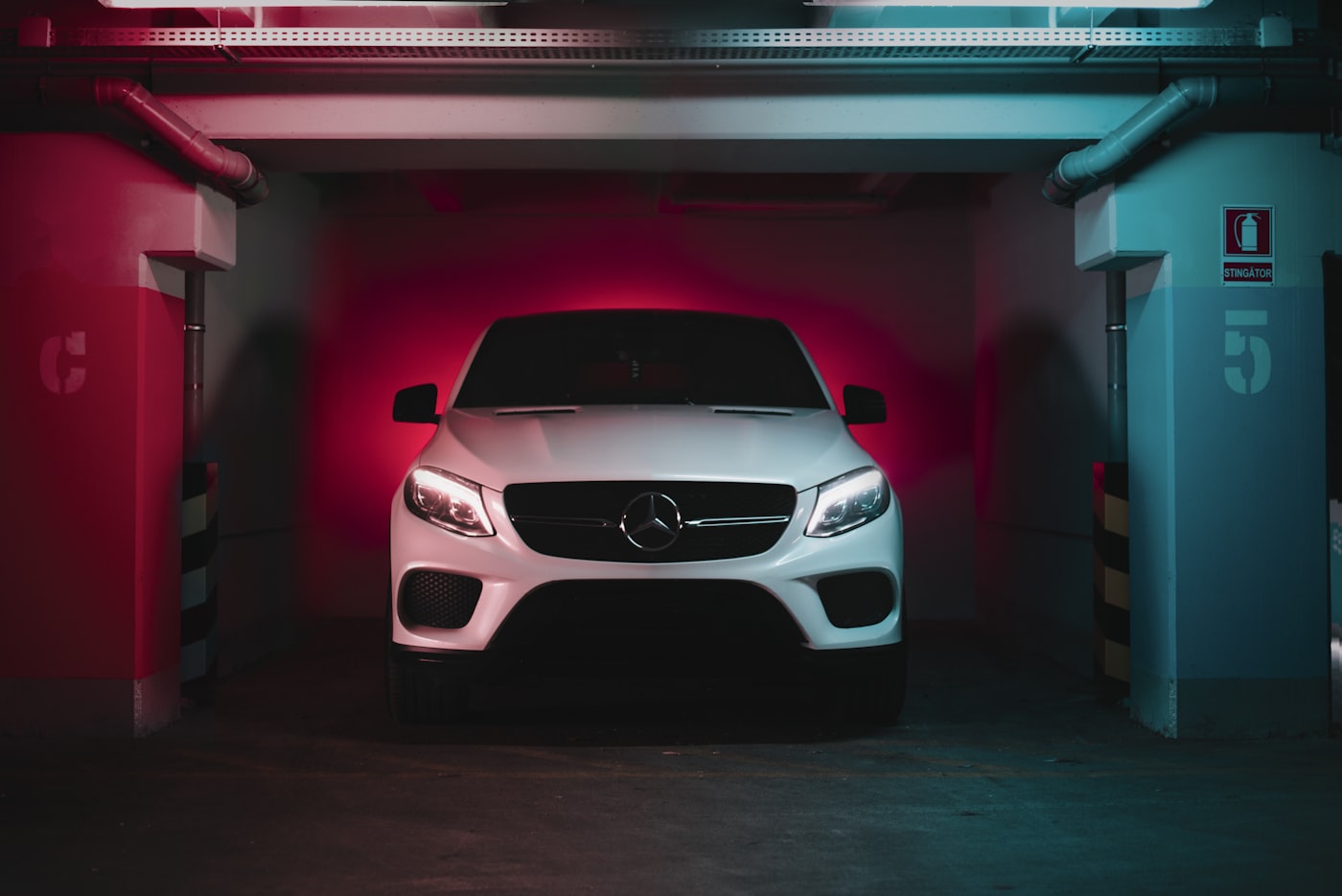 Auto dealership showroom with new vehicles on display