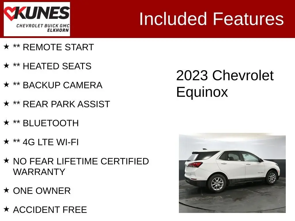 Used 2023 Chevrolet Equinox LT with VIN 3GNAXKEG4PS194821 for sale in Elkhorn, WI