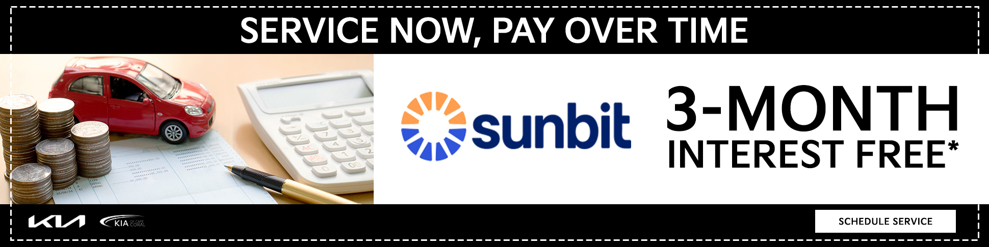 Service Now, Pay Over Time With Sunbit, 3 Month Interest Free