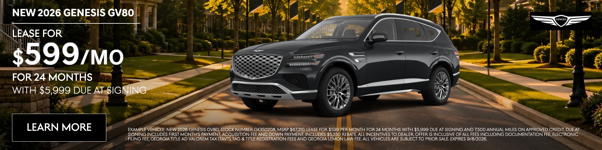 New 2026 Genesis GV80 Lease