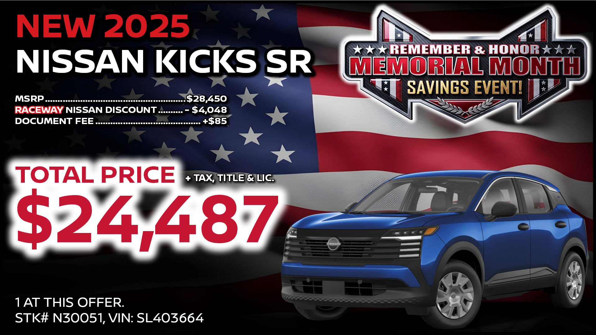 2025 Nissan Kicks SR Purchase Special