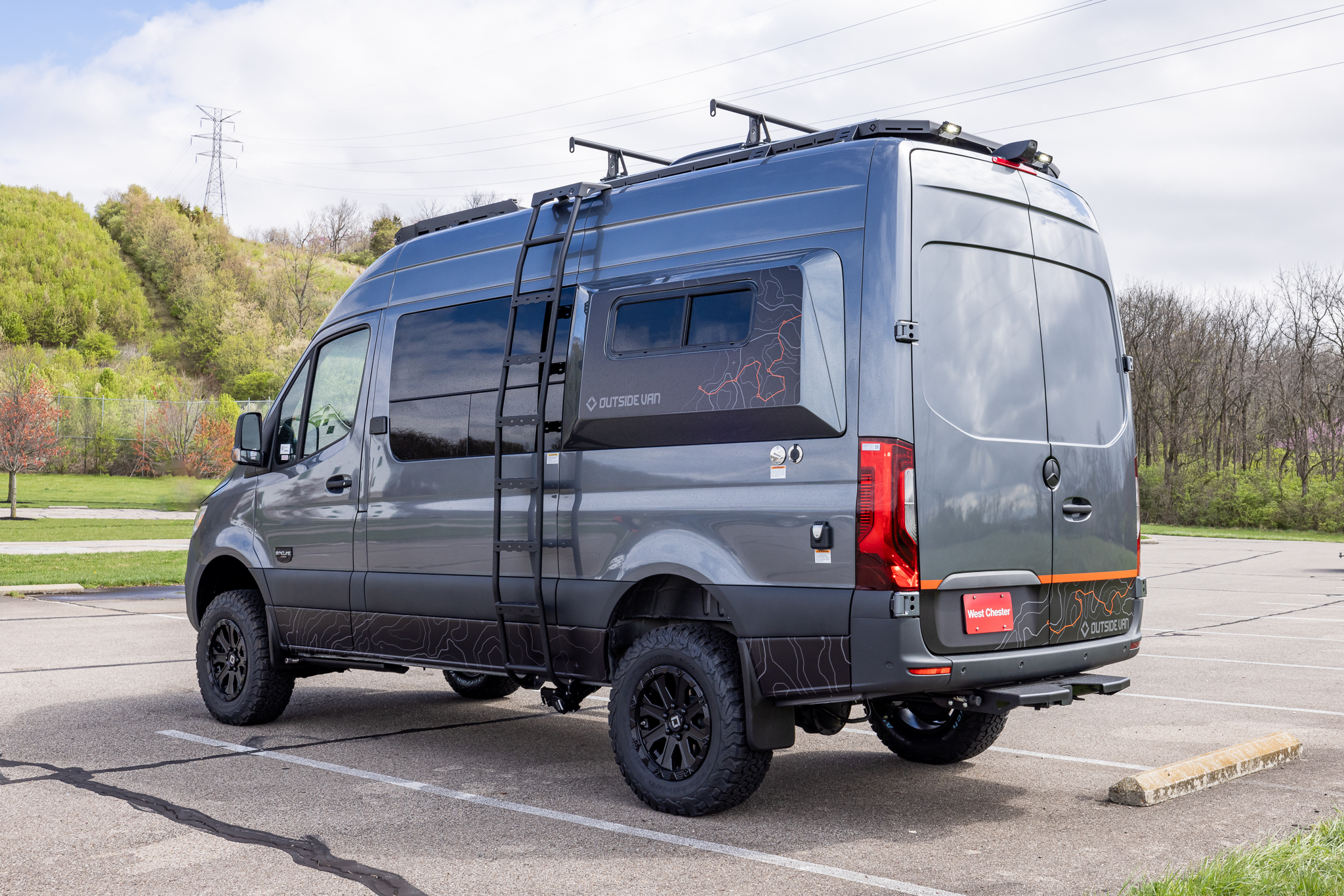 An upfitted Mercedes-Benz adventure van