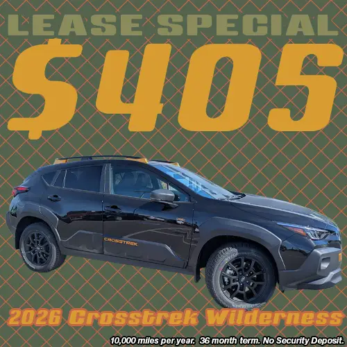 Lease this 2026 Subaru Crosstrek Wilderness at Twin Falls Subaru this September.