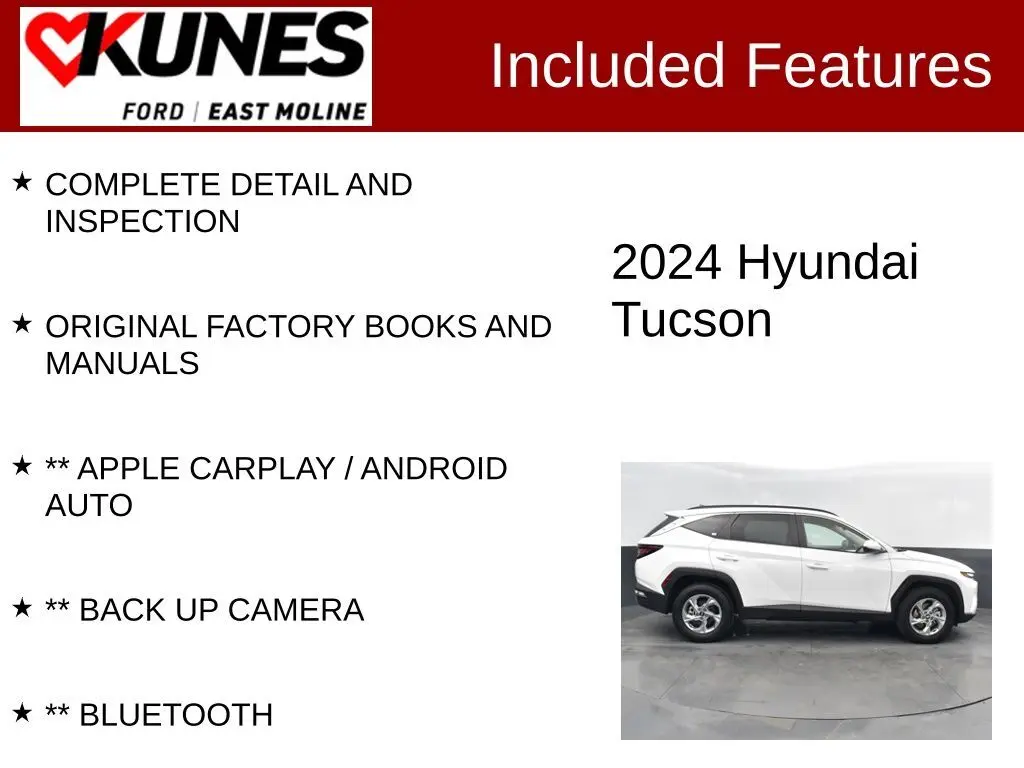 Used 2024 Hyundai Tucson SEL with VIN 5NMJBCDE1RH328238 for sale in East Moline, IL