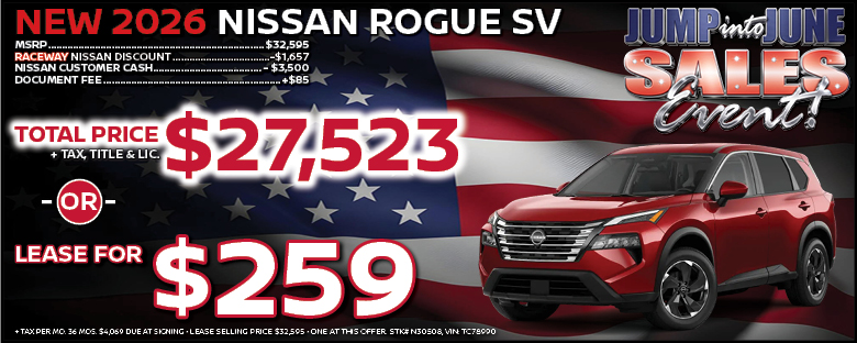 New 2026 Nissan Rogue Lease Offer