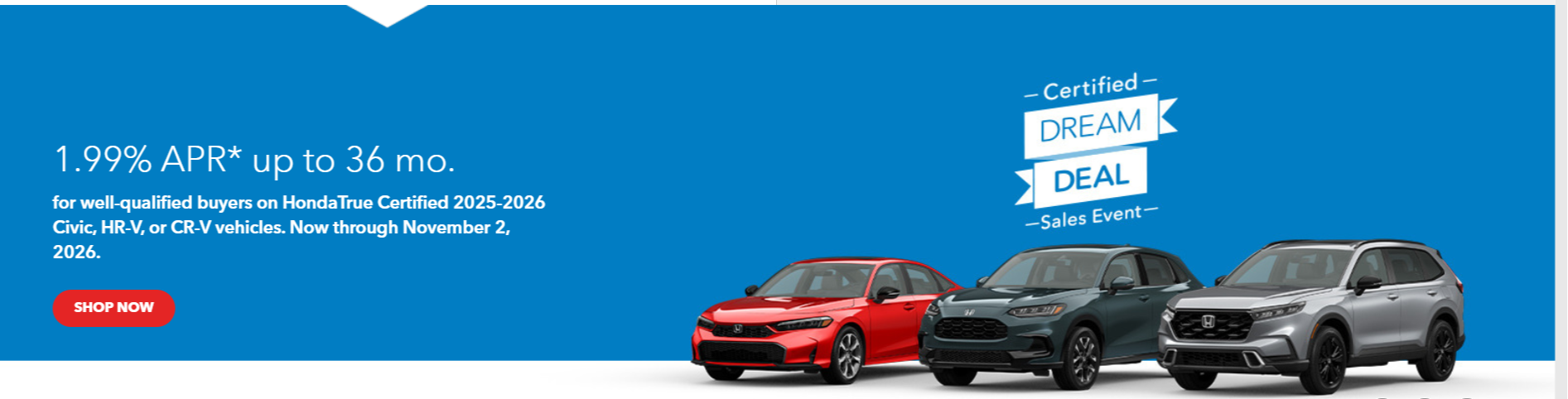 HondaTrue Certified 1.99% APR for Up to 36 Months