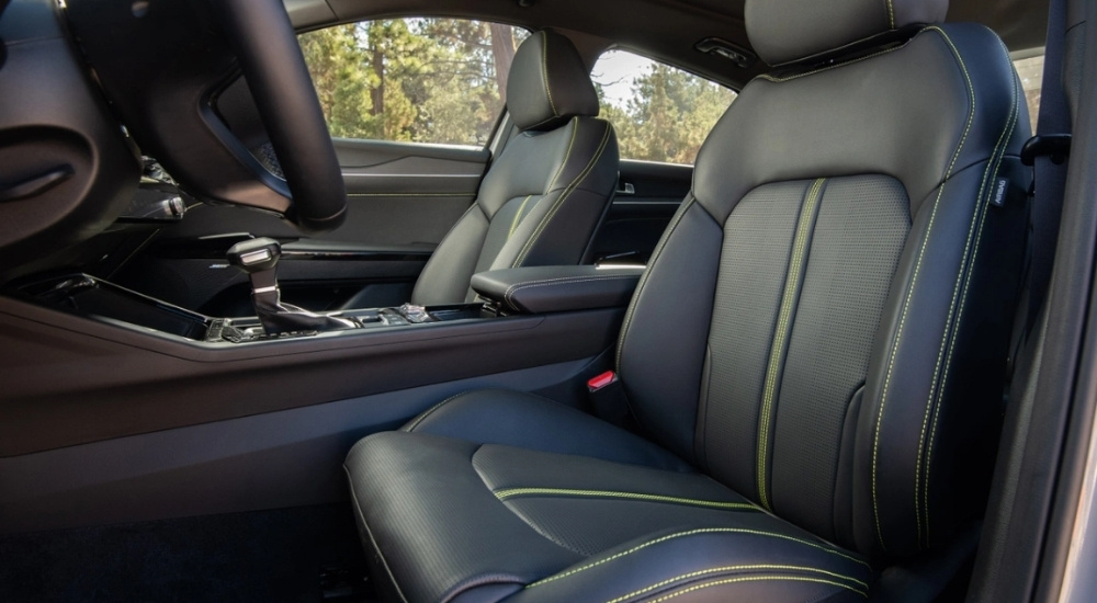 Black leather interior in a 2026 Kia K5 for sale