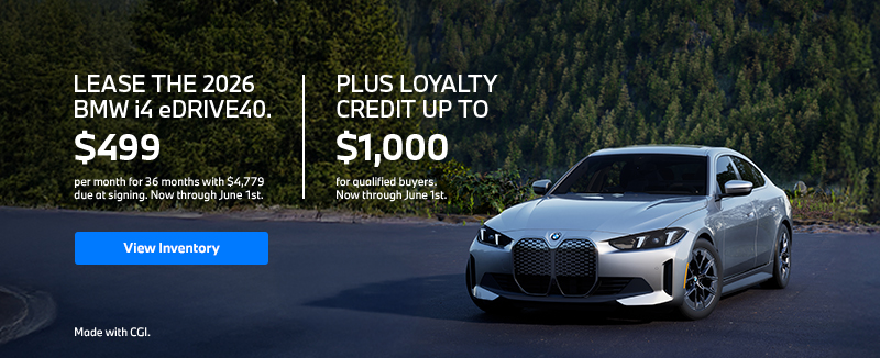 2026 i4 lease starting at $499 per month for 36 months