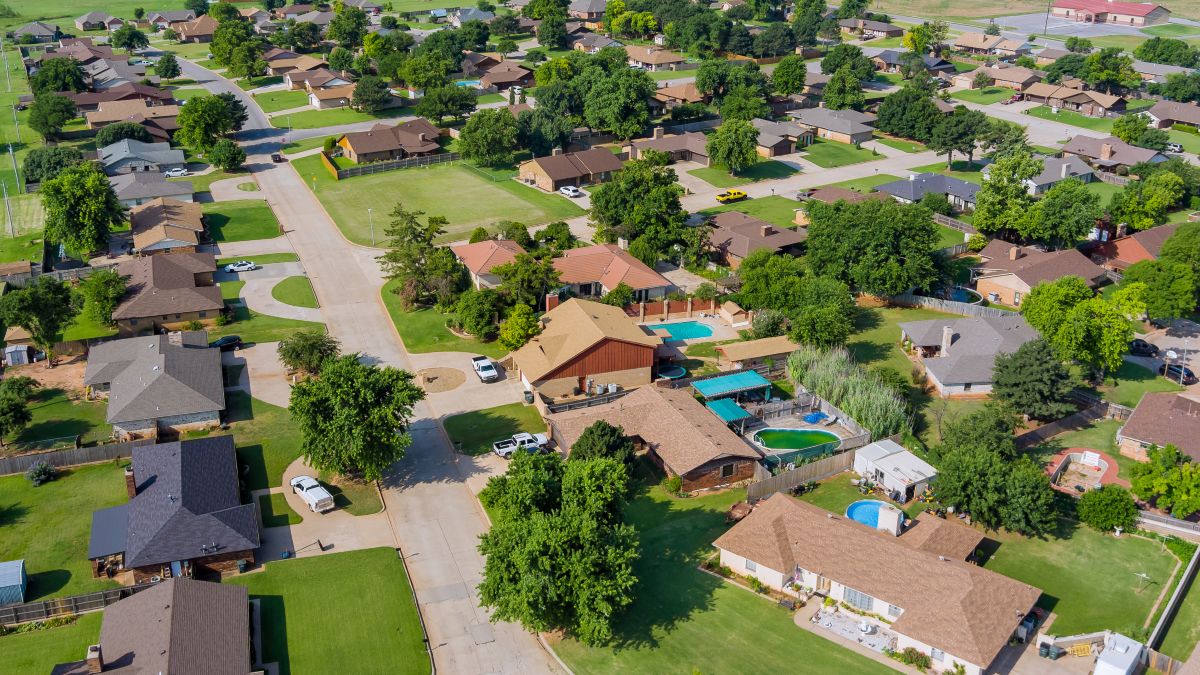 Aerial View of Oklahoma Town Homes