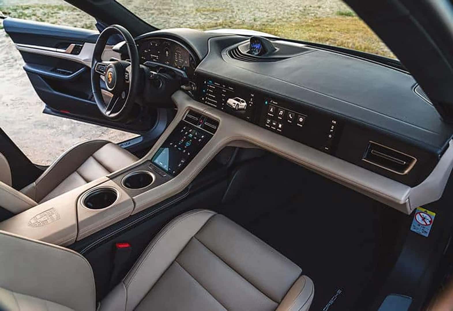 The interior of the Porsche Taycan 4 Cross Turismo Luxury Electric Vehicle