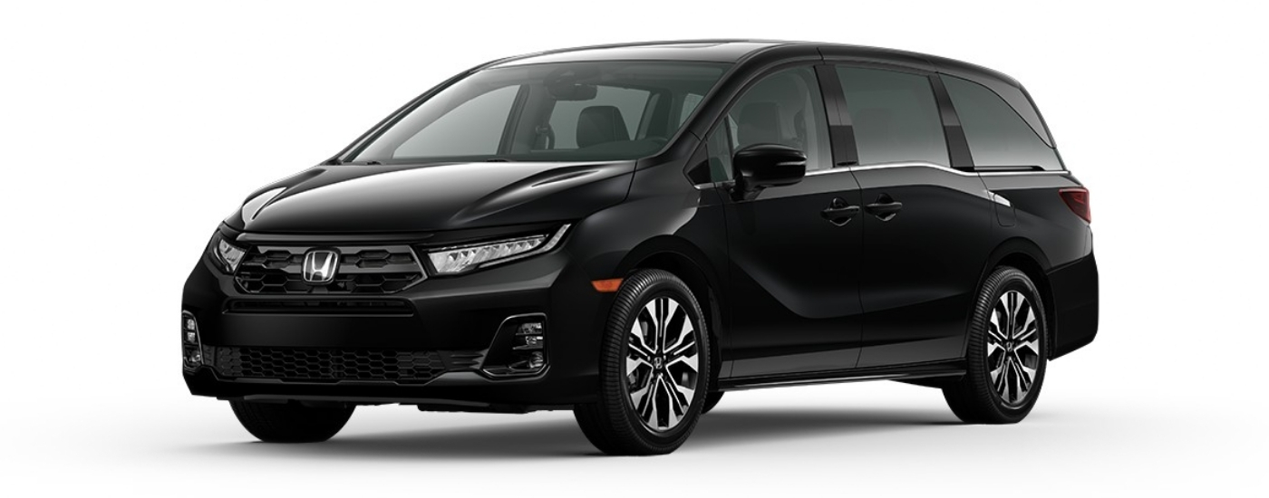 Black 2025 Honda Odyssey Elite angled left