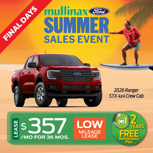 2026 Ranger STX 4x4 Crew Cab Lease $367/mo for 36 Mos.