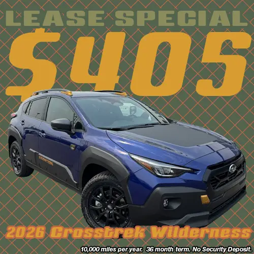 Lease this 2026 Subaru Crosstrek Wilderness at Twin Falls Subaru this September.