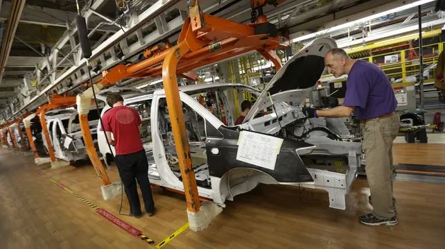 van on assembly line