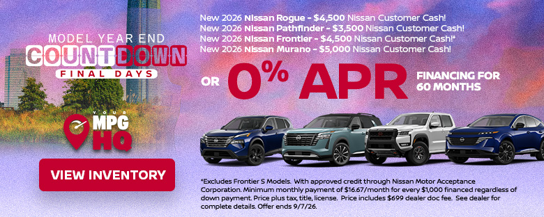 0% APR on New Nissan Models