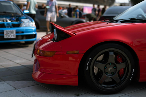Close up on a Toyota MR2 tire.