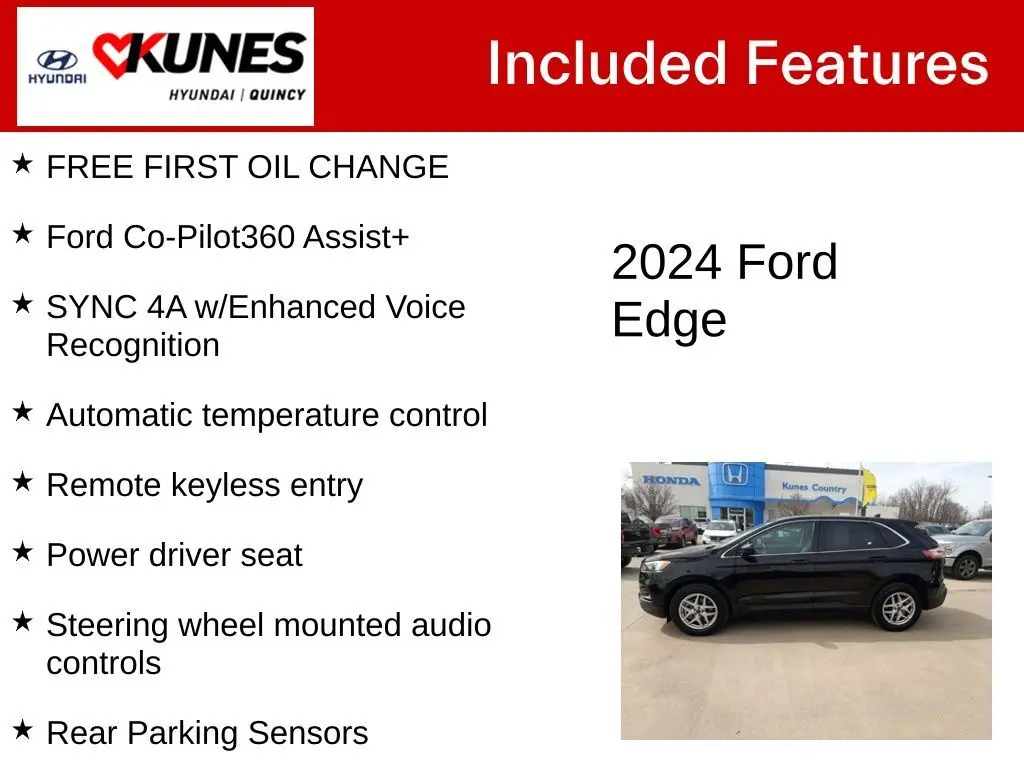 Used 2024 Ford Edge SEL with VIN 2FMPK4J94RBA52512 for sale in Quincy, IL